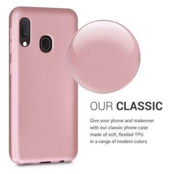 Θήκη Πλάτης Σιλικόνης Soft για Samsung Galaxy A20E - Χρώμα: Ρόζ Χρυσό