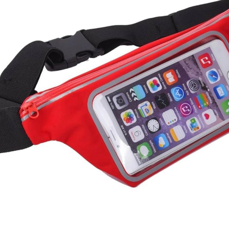 Αδιάβροχο Τσαντάκι Μέσης για Τρέξιμο 6.5'' - Χρώμα: Κόκκινο