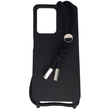 Θήκη Σιλικόνης με Λουράκι για Xiaomi Redmi Note 12 Pro 5G / Poco X5 Pro 5G - Χρώμα: Μαύρο