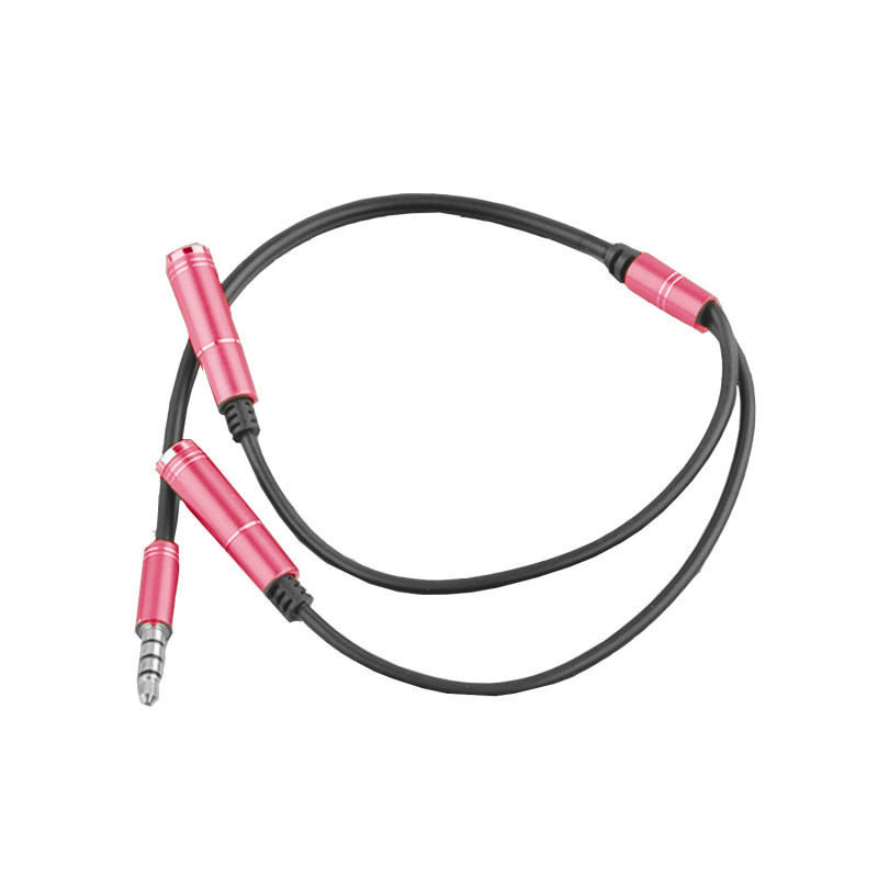 QIHANG QH-M150 Καλώδιο Μετατροπής Αρσενικό 3.5mm Jack σε Διπλό Θηλυκό (Μικρόφωνο & Ακουστικά) Stereo Jack - Χρώμα: Μαύρο