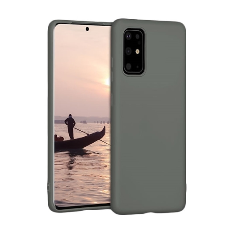 Θήκη Πλάτης Σιλικόνης Απλή για Samsung Galaxy S20 - Χρώμα: Σκούρο Γκρί