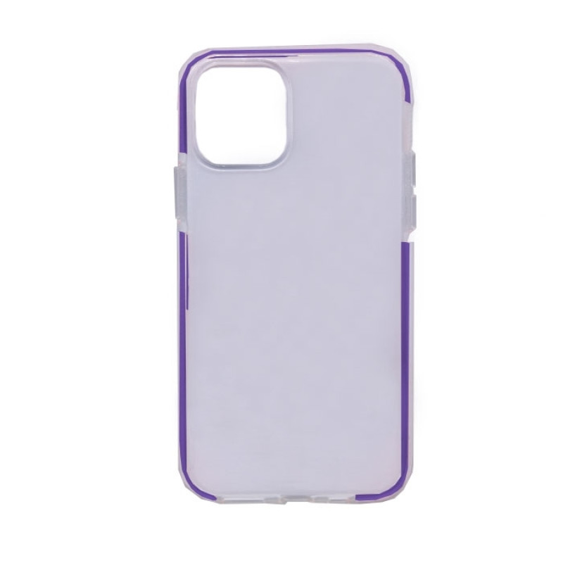 Θήκη Πλάτης Σιλικόνης με Μώβ Πλαίσιο για Apple iPhone 11 Pro - Χρώμα: Διάφανο