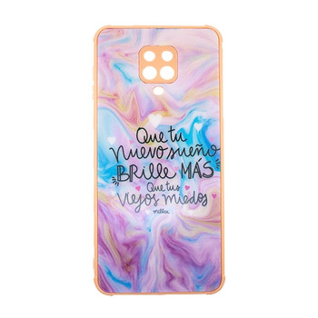 Θήκη Πλάτης Σιλικόνης Απλή για Xiaomi Redmi Note 9S / 9 Pro - Χρώμα: Πολύχρωμο Ρόζ