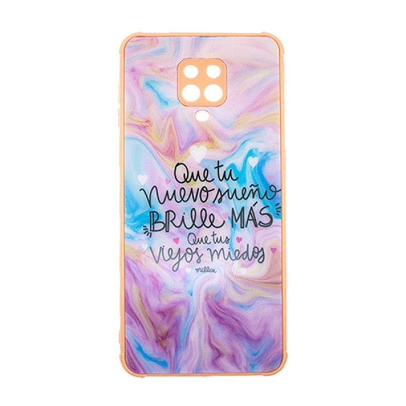 Θήκη Πλάτης Σιλικόνης Απλή για Xiaomi Redmi Note 9S / 9 Pro - Χρώμα: Πολύχρωμο Ρόζ