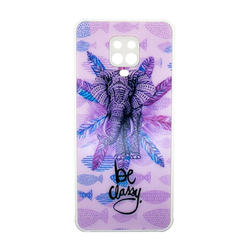 Θήκη Πλάτης Πλαστική με Σχέδιο για Xiaomi Redmi Note 9S / 9 Pro - Χρώμα: Μωβ με Ελεφαντάκι Θήκη Πλάτης Πλαστική με Σχέδιο για Xiaomi Redmi Note 9S / 9 Pro - Χρώμα: Μωβ με Ελεφαντάκι