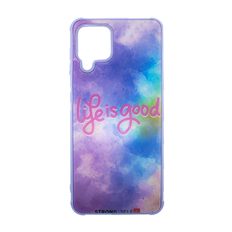 Θήκη Πλάτης Πλαστική με Σχέδια για Samsung Galaxy A22 4G - Χρώμα: Πολύχρωμο Μωβ