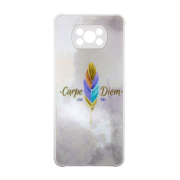 Θήκη Πλάτης Πλαστική με Σχέδια για Xiaomi Poco X3 Pro - Χρώμα: Λευκό με Χρωματιστό Φτερό