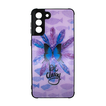 Θήκη Πλάτης Πλαστική με Σχέδια για Samsung Galaxy S21 Plus - Χρώμα: Μωβ με Πεταλούδα
