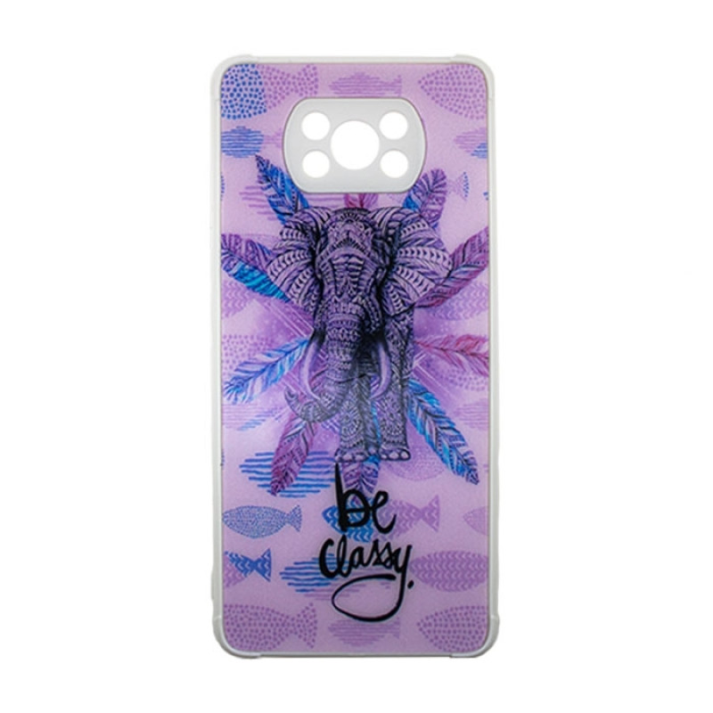 Θήκη Πλάτης Πλαστική με Σχέδια για Xiaomi Poco X3 Pro - Χρώμα: Μωβ με Ελεφαντάκι
