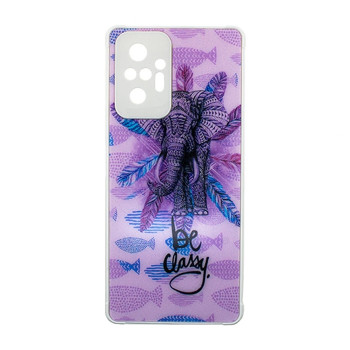 Θήκη Πλάτης Πλαστική με Σχέδιο για Xiaomi Redmi Note 10 Pro - Χρώμα: Μωβ με Ελεφαντάκι