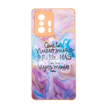 Θήκη Πλάτης Πλαστική με Σχέδιο για Mi 11T - Χρώμα: Πολύχρωμο Ροζ