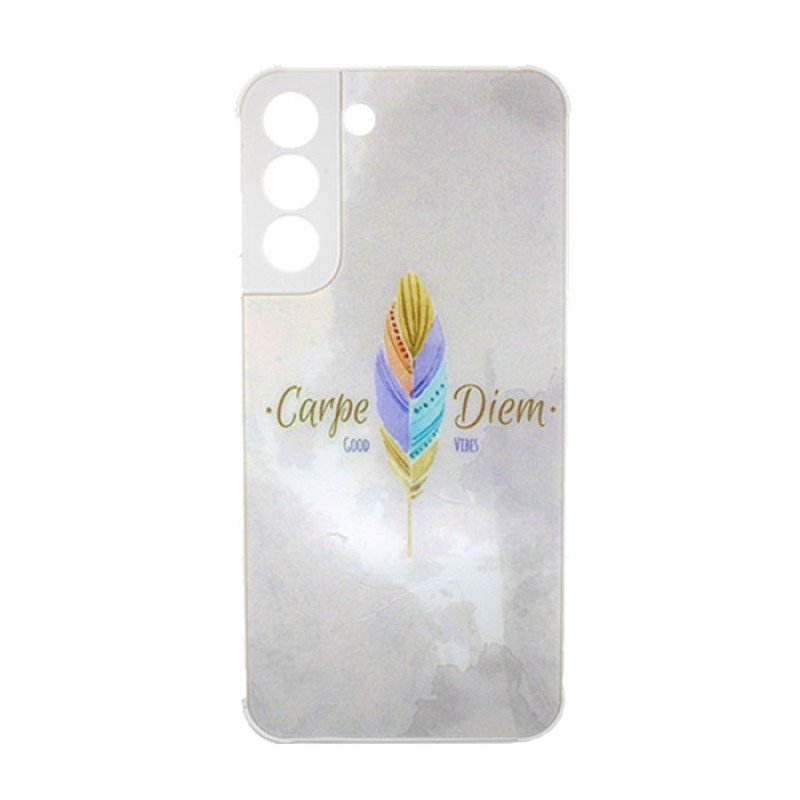 Θήκη Πλάτης Πλαστική με Σχέδια για Samsung Galaxy S22 Plus - Χρώμα: Λευκό με Χρωματιστό Φτερό Θήκη Πλάτης Πλαστική με Σχέδια για Samsung Galaxy S22 Plus - Χρώμα: Λευκό με Χρωματιστό Φτερό