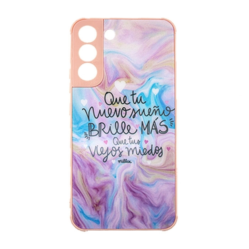 Θήκη Πλάτης Πλαστική με Σχέδια για Samsung Galaxy S22 Plus - Χρώμα: Πολύχρωμο Ροζ