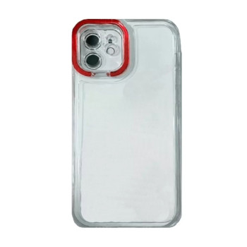 Θήκη Σιλικόνης Fashion Candy με Κόκκινο Πλαίσιο Κάμερας για Apple iPhone 13 Pro - Χρώμα: Κόκκινο