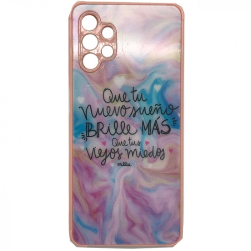 Θήκη Πλάτης Πλαστική με Σχέδια για Samsung Galaxy A32 5G - Χρώμα: Πολύχρωμο Ροζ