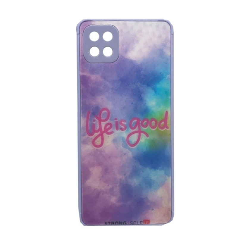 Θήκη Πλάτης Πλαστική με Σχέδια για Samsung Galaxy A22 5G - Χρώμα: Πολύχρωμο Μωβ