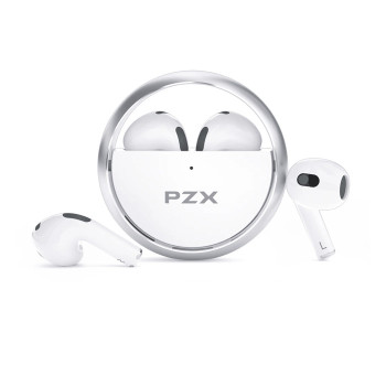 PZX L58 Bluetooth 5.1 Wireless Earphone In-ear Metal Circle High Sound Quality Earbuds 280mAh Ακουστικά - Χρώμα: Λευκό