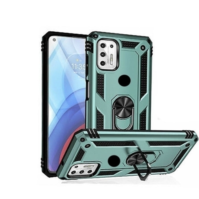 Σκληρή Θήκη Πλάτης Armor με Βάση Στήριξης για Samsung Galaxy A05 - Χρώμα: Σκούρο Πράσινο