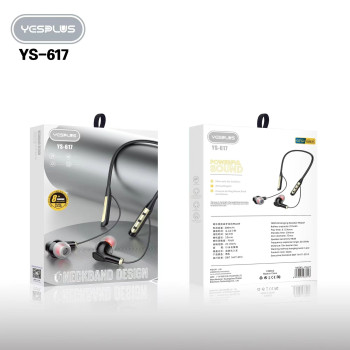 YESPLUS YS-617 Powerful Μαγνητικά Aσύρματα Bluetooth Ακουστικά - Χρώμα: Μαύρο