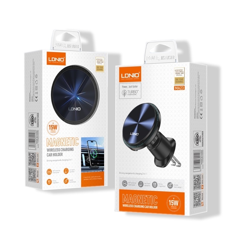 LDNIO MA23 15W Μαγνητική Βάση Κινητού Αυτοκινήτου για Αεραγωγό με Ασύρματη Φόρτιση 15W - Χρώμα: Μαύρο LDNIO MA23 15W Μαγνητική Βάση Κινητού Αυτοκινήτου για Αεραγωγό με Ασύρματη Φόρτιση 15W - Χρώμα: Μαύρο