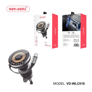 VEN-DENS VD-WLC018 Μαγνητική Βάση Κινητού Αυτοκινήτου με Καλώδιο Φόρτισης Type-C 1m - Χρώμα: Μαύρο VEN-DENS VD-WLC018 Μαγνητική Βάση Κινητού Αυτοκινήτου με Καλώδιο Φόρτισης Type-C 1m - Χρώμα: Μαύρο