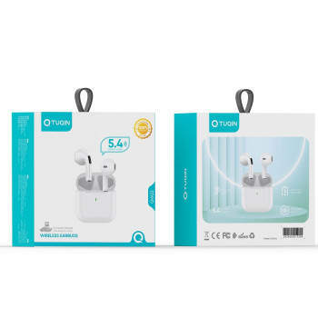 TUQIN QW22 Ασύρματα Bluetooth Ακουστικά TWS V5.4 με Θήκη Φόρτισης - Χρώμα: Λευκό