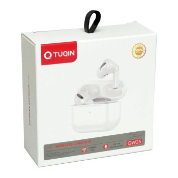 TUQIN QW25 Airpods Pro Ασύρματα Bluetooth Ακουστικά με Αντοχή στον Ιδρώτα & Θήκη Φόρτισης - Χρώμα: Λευκό