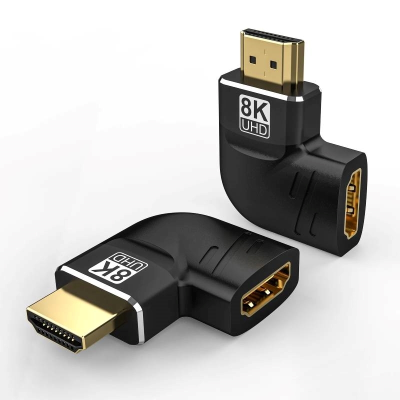 COTECi 87605 Προσαρμογέας HDMI 8K Male σε Female (Πλευρική Κάμψη 90 μοιρών) - Χρώμα: Μαύρο