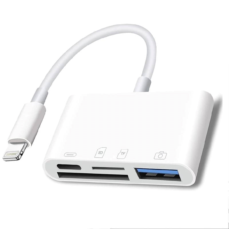 YESPLUS YS-1418 Προσαρμογέας OTG Adapter Lightning 4 σε 1 - Χρώμα: Λευκό