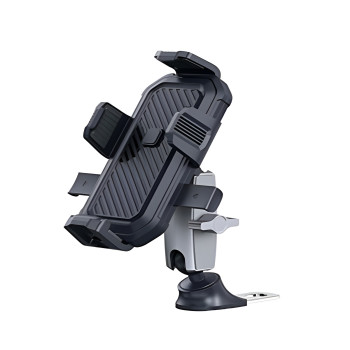 NINE F02 Βάση Κινητού Μοτοσυκλέτας με Κλιπ για τον Καθρέπτη - Χρώμα: Μαύρο