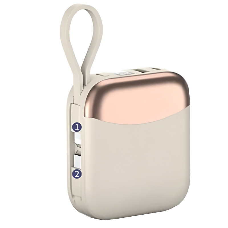 NINE R56J 22.5W Mini Power Bank Γρήγορης Φόρτισης με Καλώδια Type-C & Lightning 10000mAh - Χρώμα: Λευκό