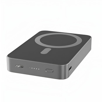 NINE E61B 15W Wireless MagSafe Power Bank με 20W Type-C Είσοδο & Έξοδο 10000mAh - Χρώμα: Ασημί