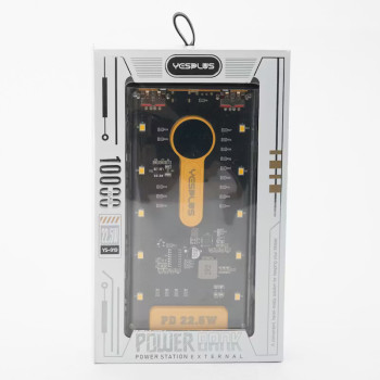 YESPLUS YS-919 PowerBank LED Lightning PD 22.5W Γρήγορης Φόρτισης 10000mAh - Χρώμα: Κίτρινο