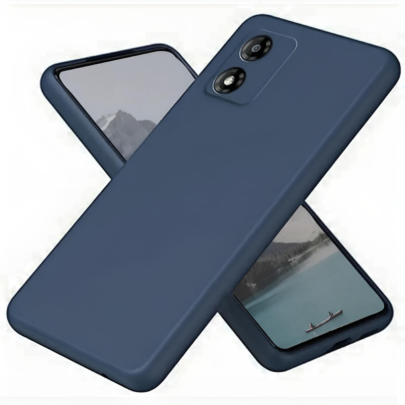 Θήκη Πλάτης Σιλικόνης Soft για Motorola E13 - Χρώμα: Σκούρο Μπλε