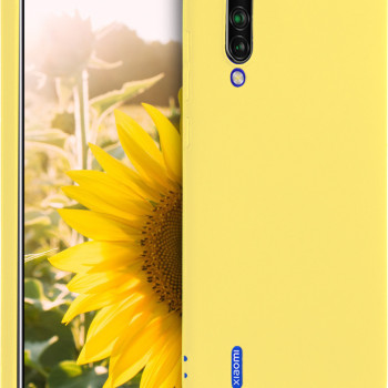 Θήκη Πλάτης Σιλικόνης Απλή για Xiaomi Mi 9 Lite - Χρώμα: Κίτρινο