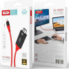 XO GB-005 HDMI 1.4 Cable HDMI male - USB-C male 2m - Χρώμα: Κόκκινο