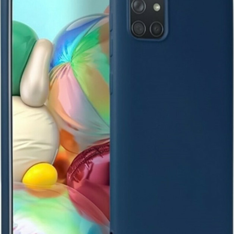 Θήκη Πλάτης Σιλικόνης Απλή για Samsung Galaxy M51 - Χρώμα: Σκούρο Μπλέ