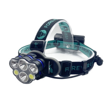 Επαναφορτιζόμενος Φακός Κεφαλής LED Διπλής Λειτουργίας με Μέγιστη Φωτεινότητα 500lm 10W - Χρώμα: Μαύρο