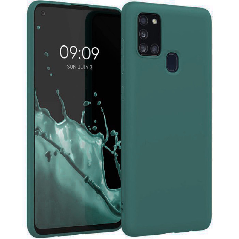 Θήκη Πλάτης Σιλικόνης Soft για Samsung Galaxy A21 - Χρώμα: Σκούρο Πράσινο