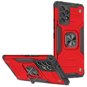 Σκληρή Θήκη Πλάτης New Armor με Βάση Στήριξης για Samsung Galaxy A34 - Χρώμα: Κόκκινο