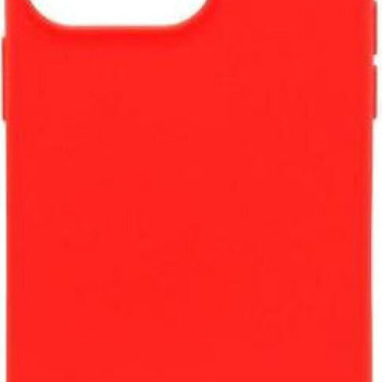 Θήκη Πλάτης Σιλικόνης Απλή για iPhone 15 Pro Max - Χρώμα: Κόκκινο