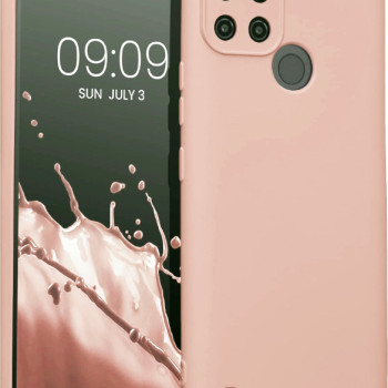 Θήκη Πλάτης Σιλικόνης Απλή για Realme C21Y/C25Y - Χρώμα: Απαλό Μπέζ