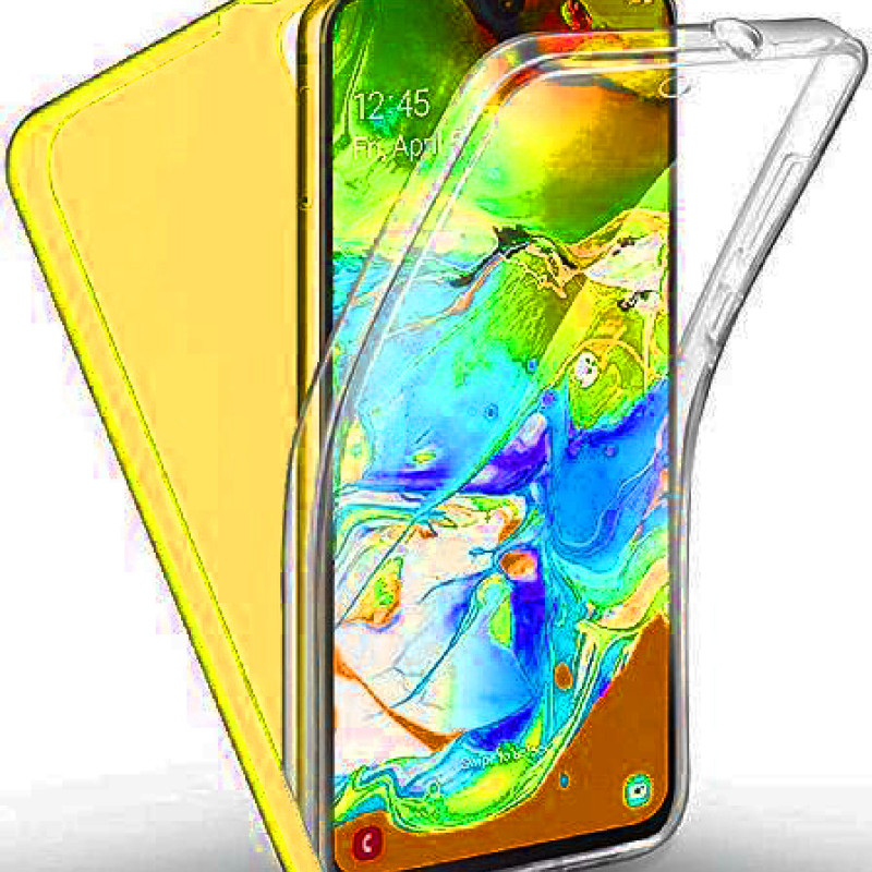 Πλήρης κάλυψη 360° εμπρός & πίσω για Samsung Galaxy A50 A505F - Χρώμα: Κίτρινο