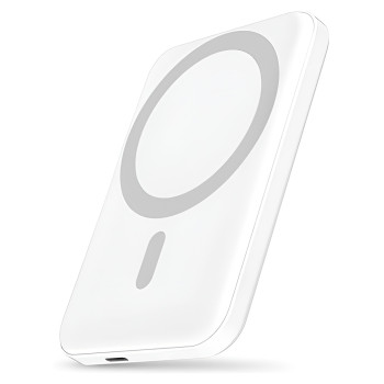 GREEN LYCA MagSafe Power Bank 20W με Θύρα USB-C 6000mAh- Χρώμα: Λευκό