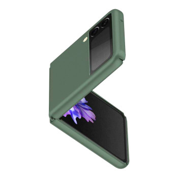 Πλαστική Ανθεκτική Θήκη Πλάτης για  Samsung Galaxy Z Flip 3 - Χρώμα: Σκούρο Πράσινο