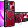 Σκληρή Θήκη Πλάτης Armor με Βάση Στήριξης και Προστασία Κάμερας για Samsung Galaxy A14 - Χρώμα: Κόκκινο