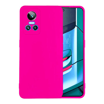 Θήκη Πλάτης Σιλικόνης Απλή για Realme GT Neo 3 - Χρώμα: Φούξια