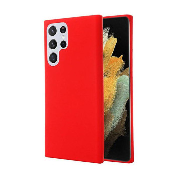 Θήκη Πλάτης Σιλικόνης Soft για Samsung Galaxy S22 Ultra - Χρώμα: Κόκκινο