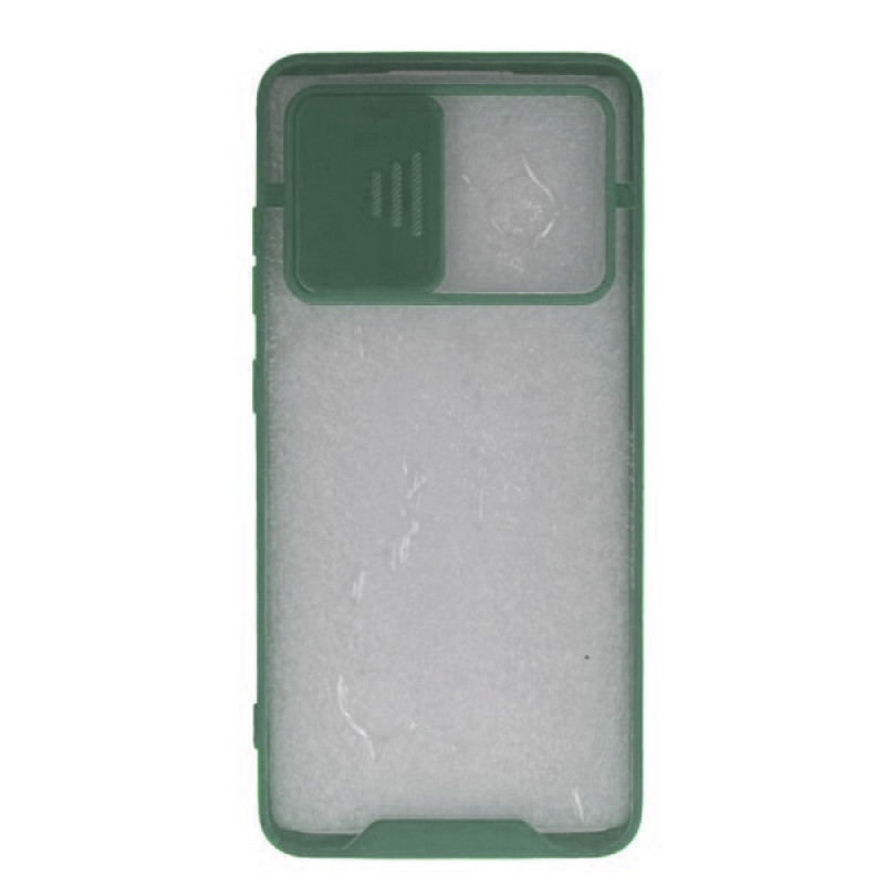 Πλαστική Θήκη Πλάτης με Πλαίσιο Σιλικόνης και Προστασία Κάμερας για Samsung Galaxy A72 - Χρώμα: Σκούρο Πράσινο