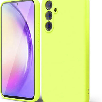 Θήκη Πλάτης Σιλικόνης Απλή για Samsung Galaxy A14 - Χρώμα: Κίτρινο Φωσφοριζέ